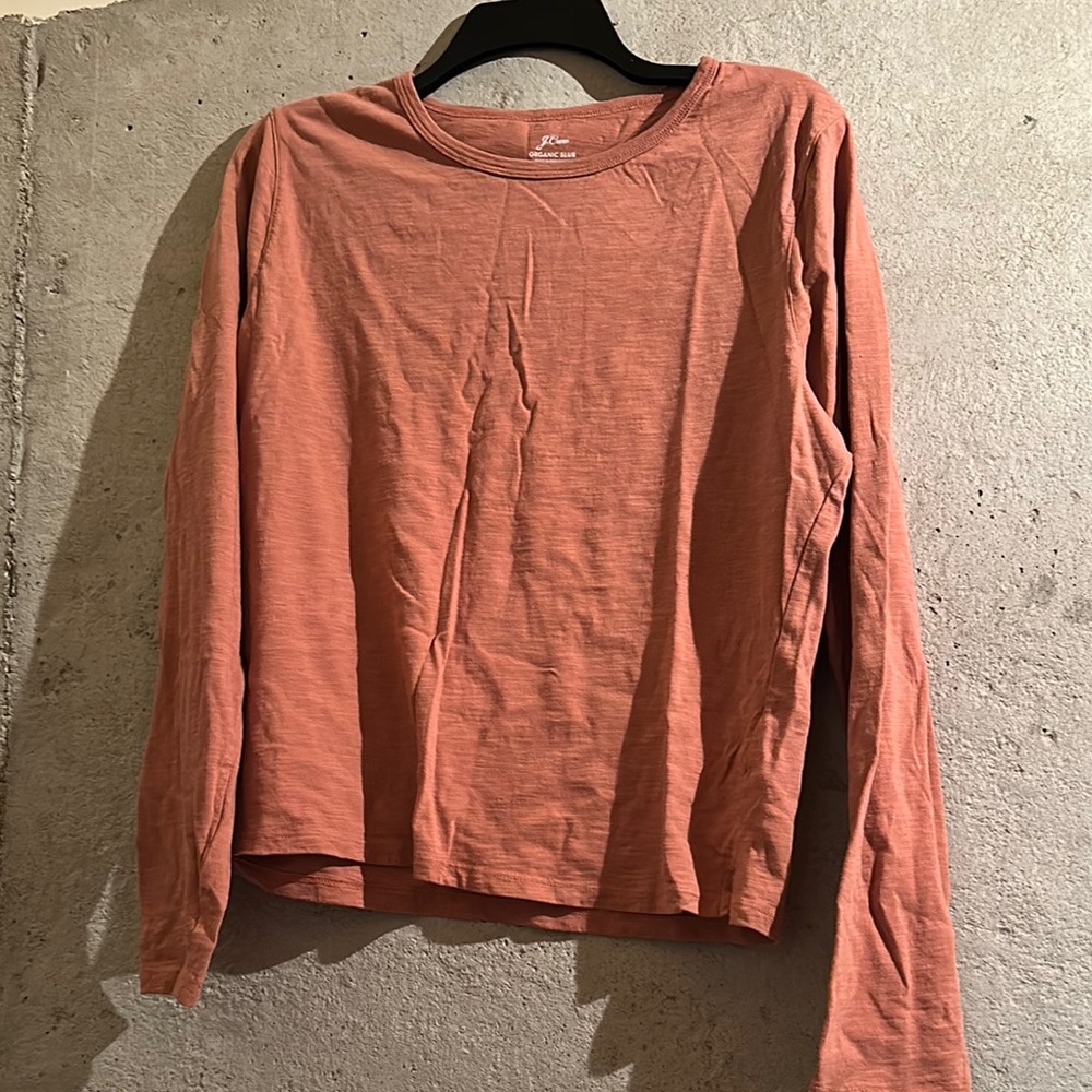J. Crew Brown Long Sleeve T-Shirt with Crew Neck